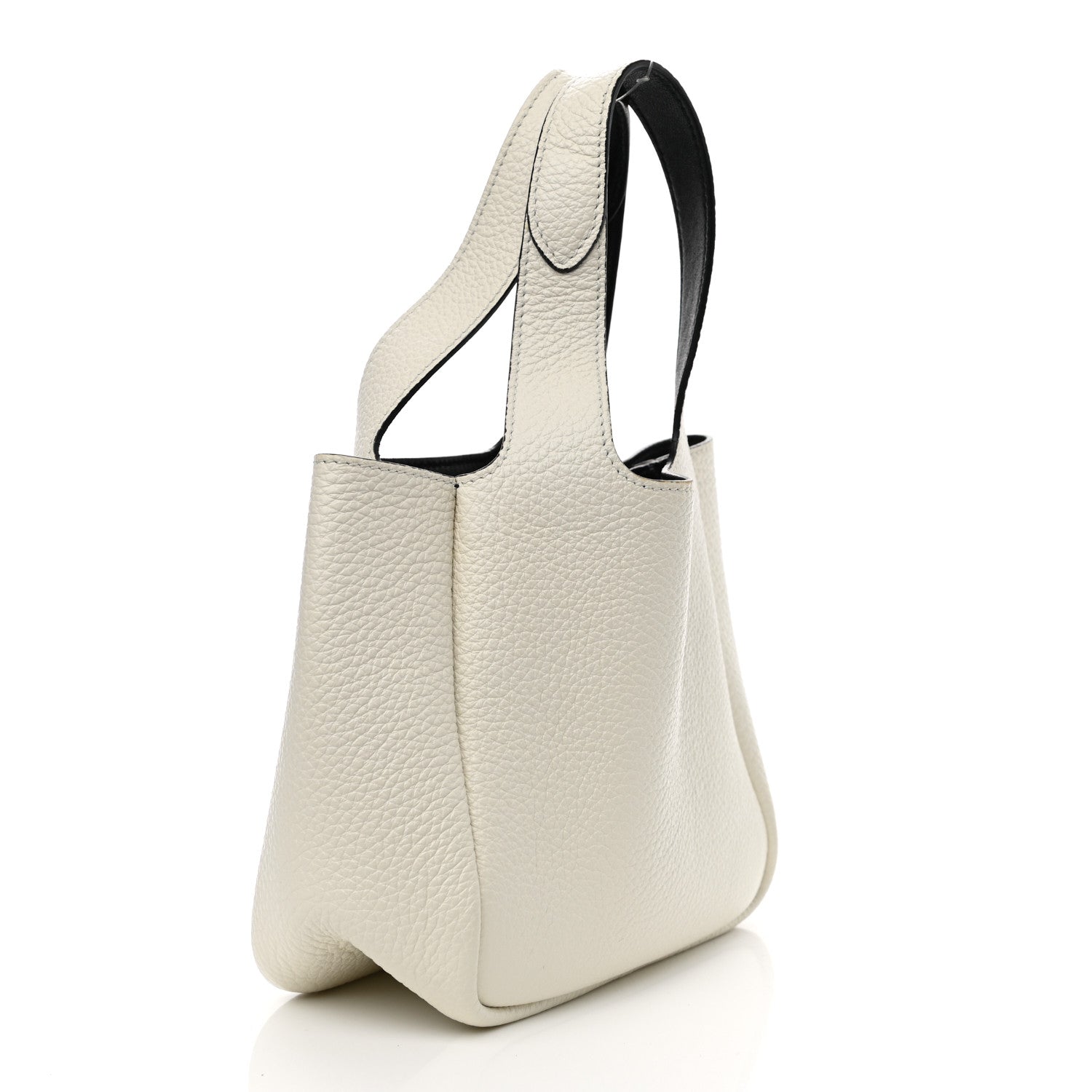 Prada Vitello Daino Soft Mini Dynamique Tote Talco Black 3 of 10