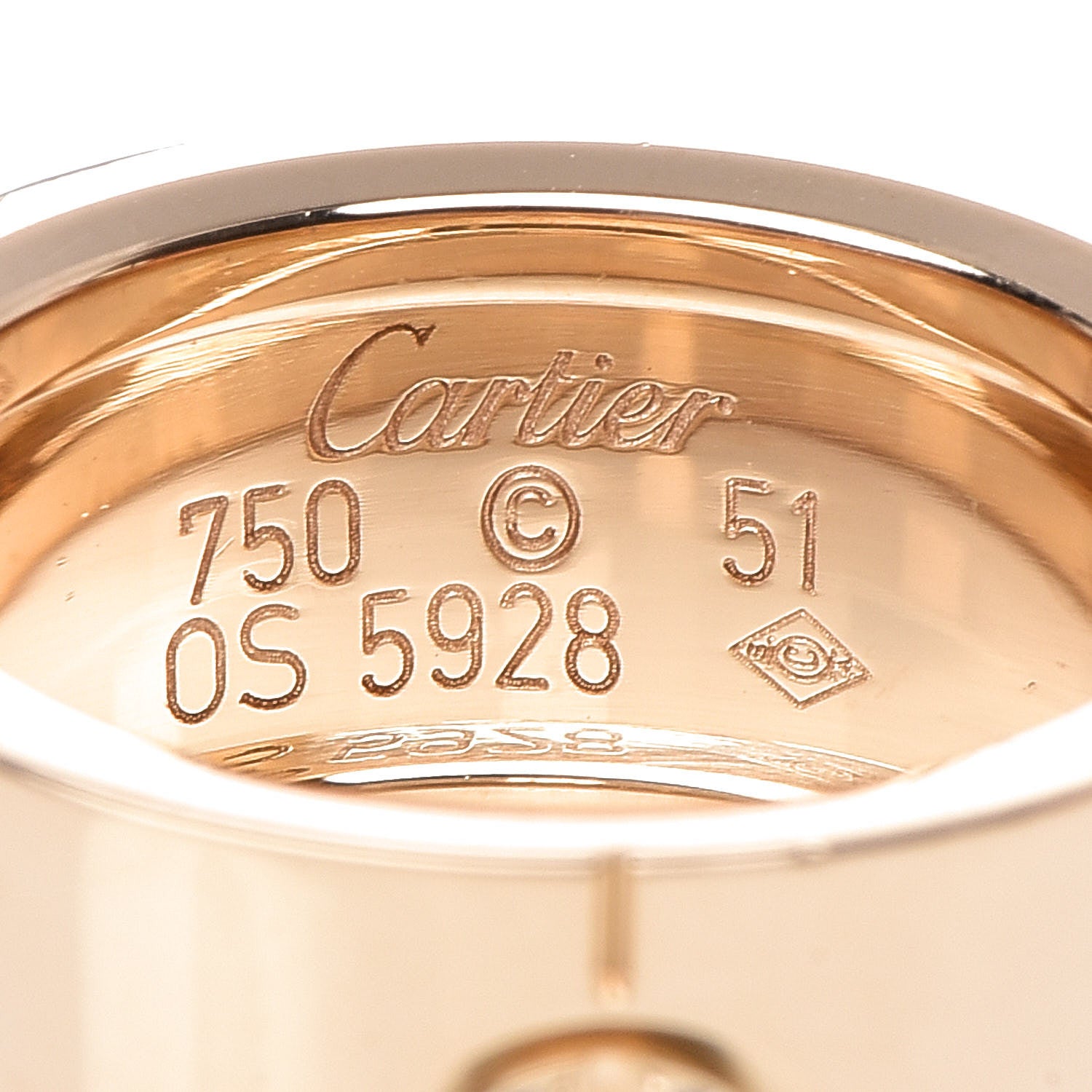 Cartier 18K Yellow Gold Wide Love Ring 51 5.75 4 of 5