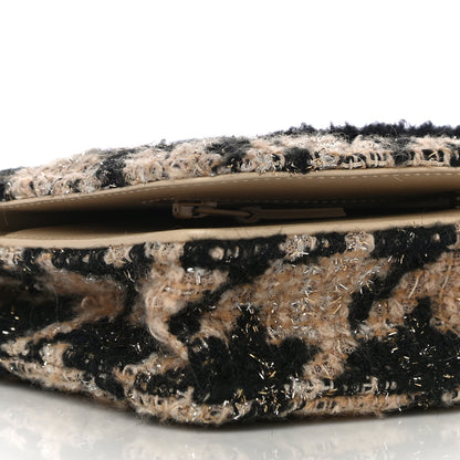 Chanel Tweed Shearling Quilted Chanel Wallet On Chain WOC and Coin Purse Beige Black 13 of 14