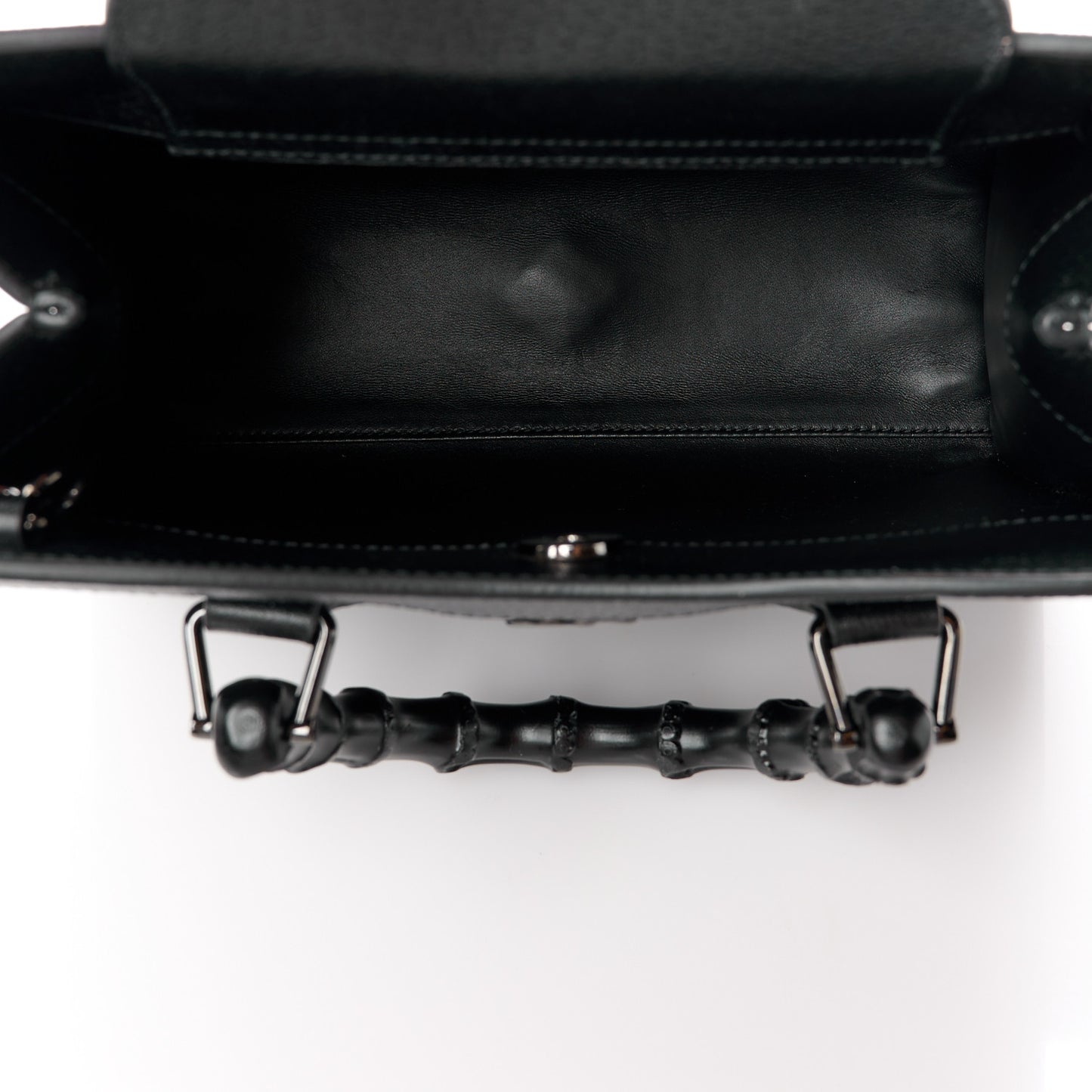 Textured Dollar Calfskin Web Monochrome Small Diana Tote Bag Black