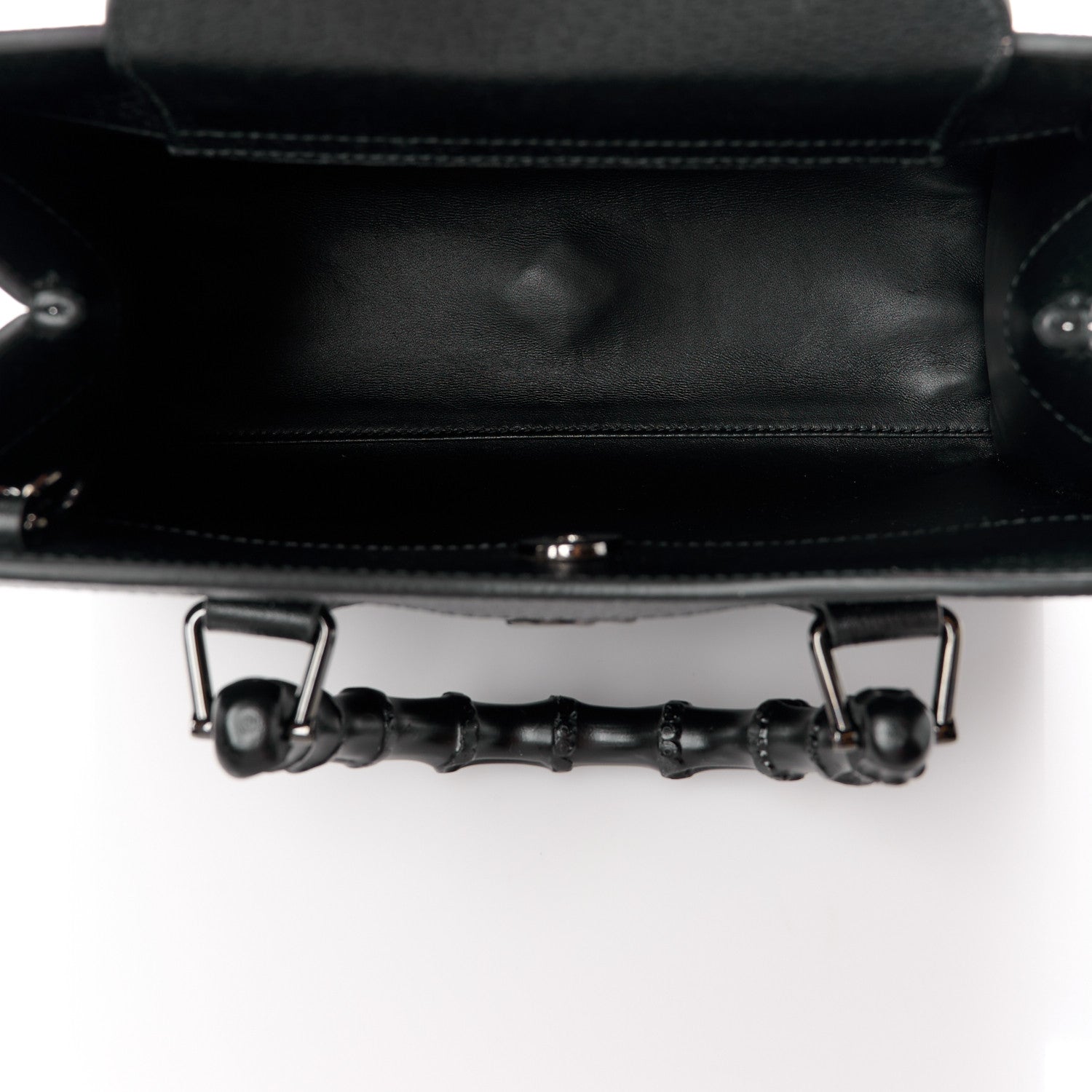 Gucci Textured Dollar Calfskin Web Monochrome Small Diana Tote Bag Black 5 of 10