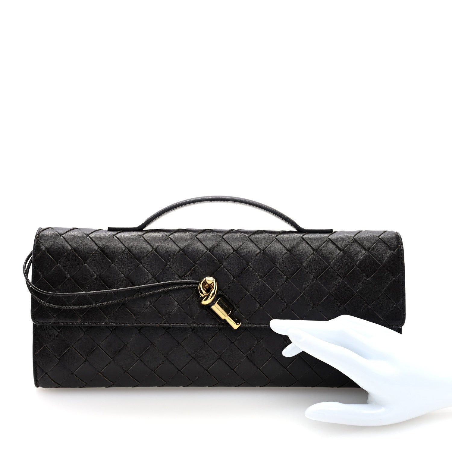 Bottega Veneta Nappa Intrecciato Long Andiamo Top Handle Clutch Fondant 2 of 7