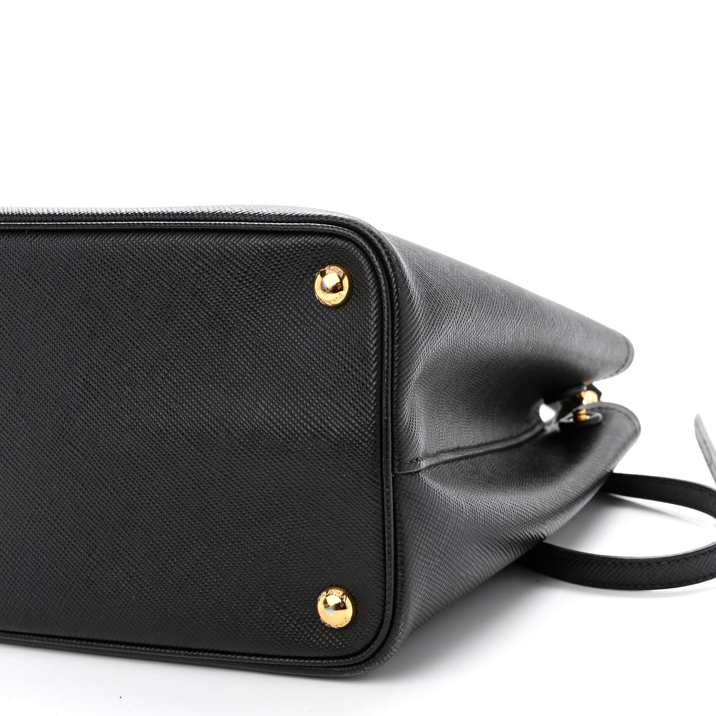 Saffiano Cuir Medium Double Bag Black Fuoco