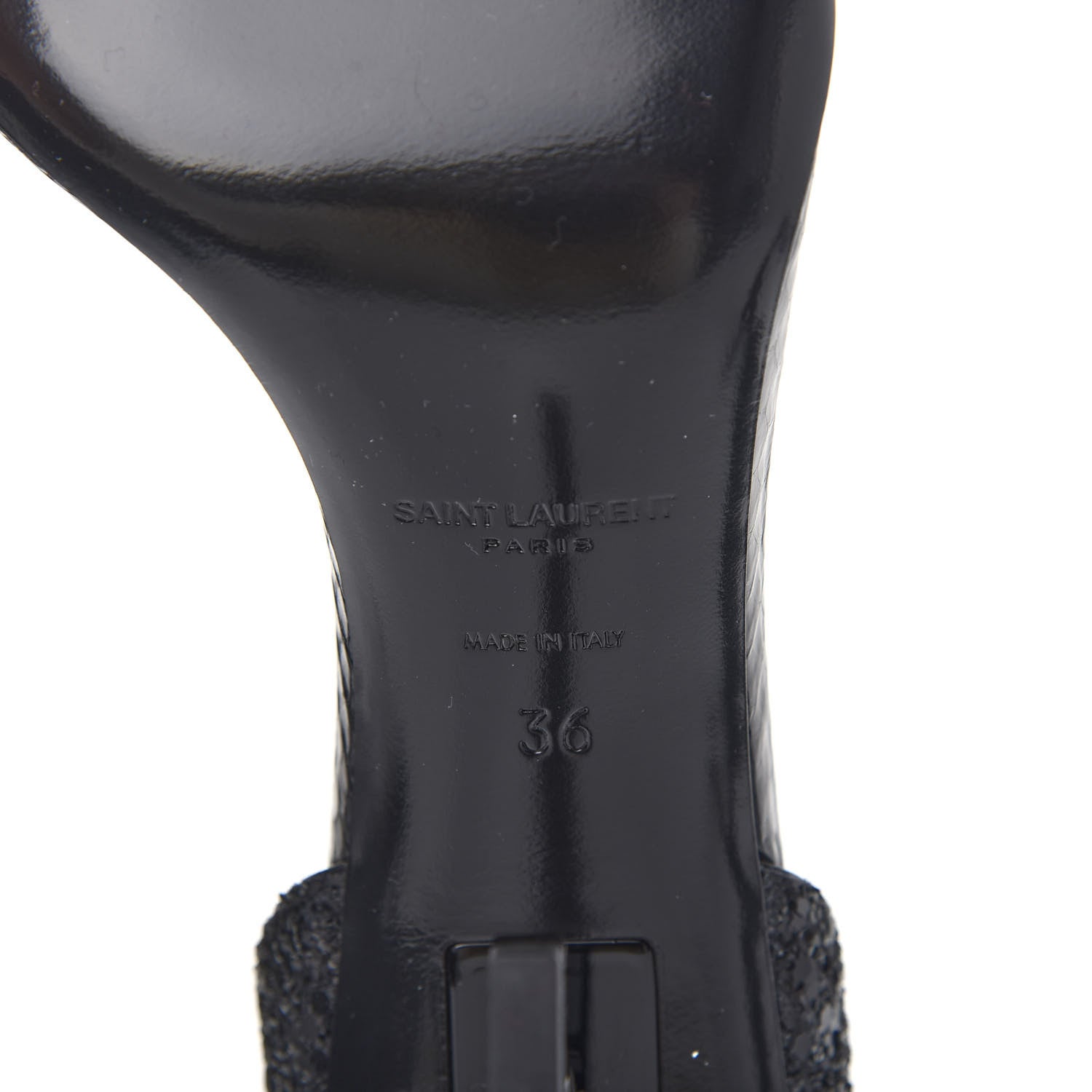 Saint Laurent Glitter Opyum 85 Sandals 36 Black 9 of 11