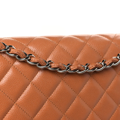 Chanel Caviar Quilted Maxi Double Flap Light Brown 11 of 11