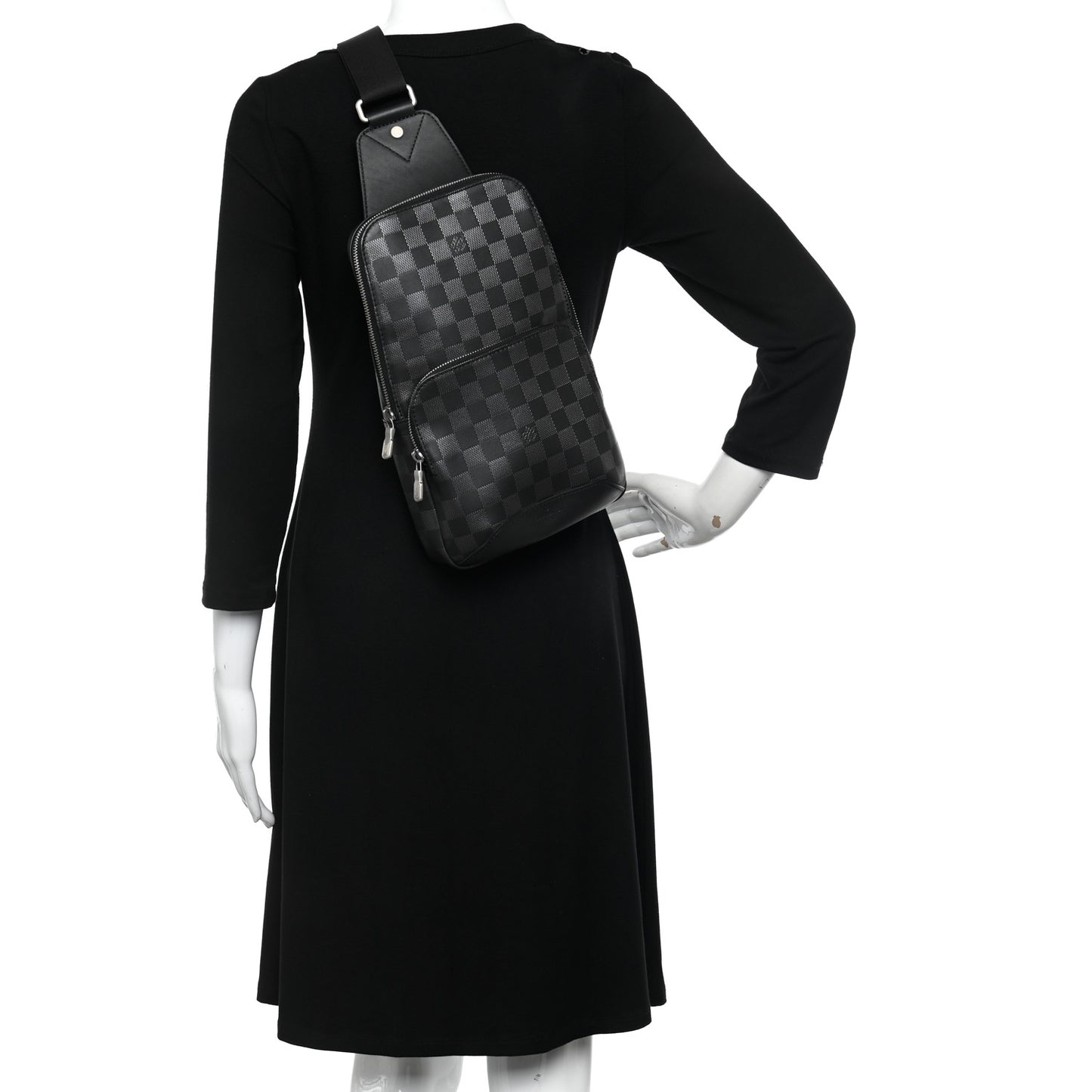 Damier Infini Avenue Sling Bag Onyx Silver