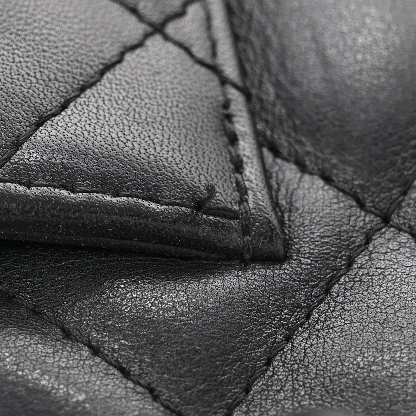 Calfskin Quilted Large Cambon Bowler Black