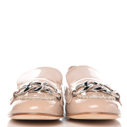 Chanel Patent Calfskin CC Mocassin Loafers 40.5 Beige 3 of 9