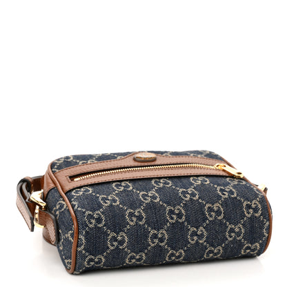 Gucci New Denim GG Monogram Dollar Calfskin Mini Ophidia Shoulder Bag Blue Tea Cuir Epilog 4 of 11