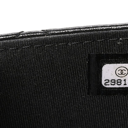 Chanel Lambskin Quilted CC Pearl Crush Wallet on Chain WOC Black 5 of 10