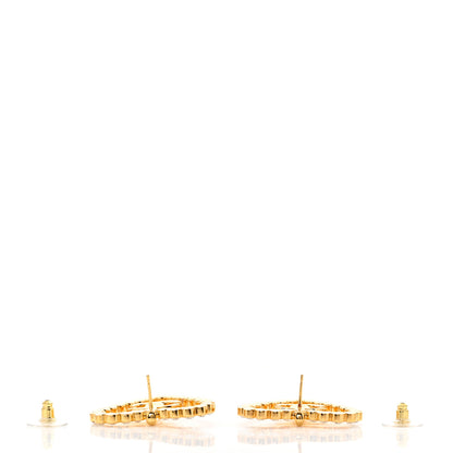 Chanel Crystal Heart CC Earrings Gold 3 of 4