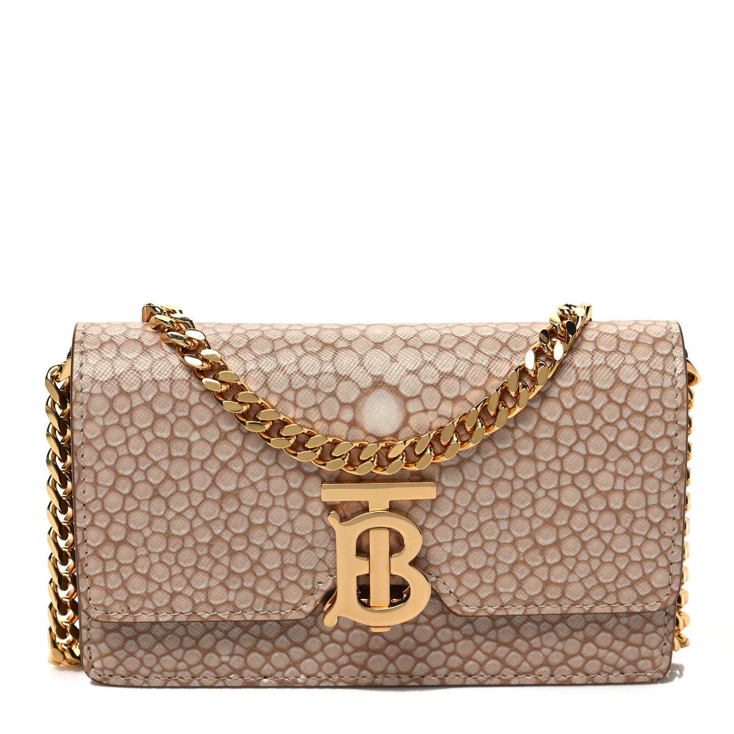 Calfskin Stingray Print Small TB Chain Bag Light Sand