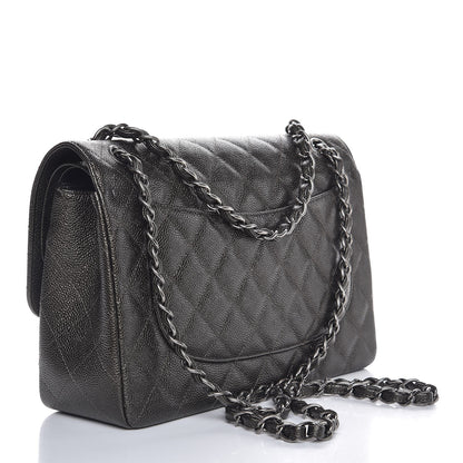 Chanel Caviar Quilted Jumbo Double Flap Dark Charcoal 3 of 7