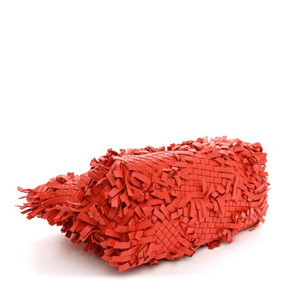 Bottega Veneta Nappa Intrecciato Patchwork Frayed Tote Red 4 of 10