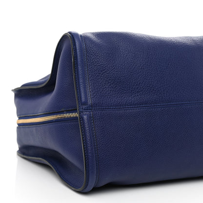 Alexander McQueen Pebbled Calfskin Large Skull Padlock Zip Around Tote Ultramarine 8 of 9