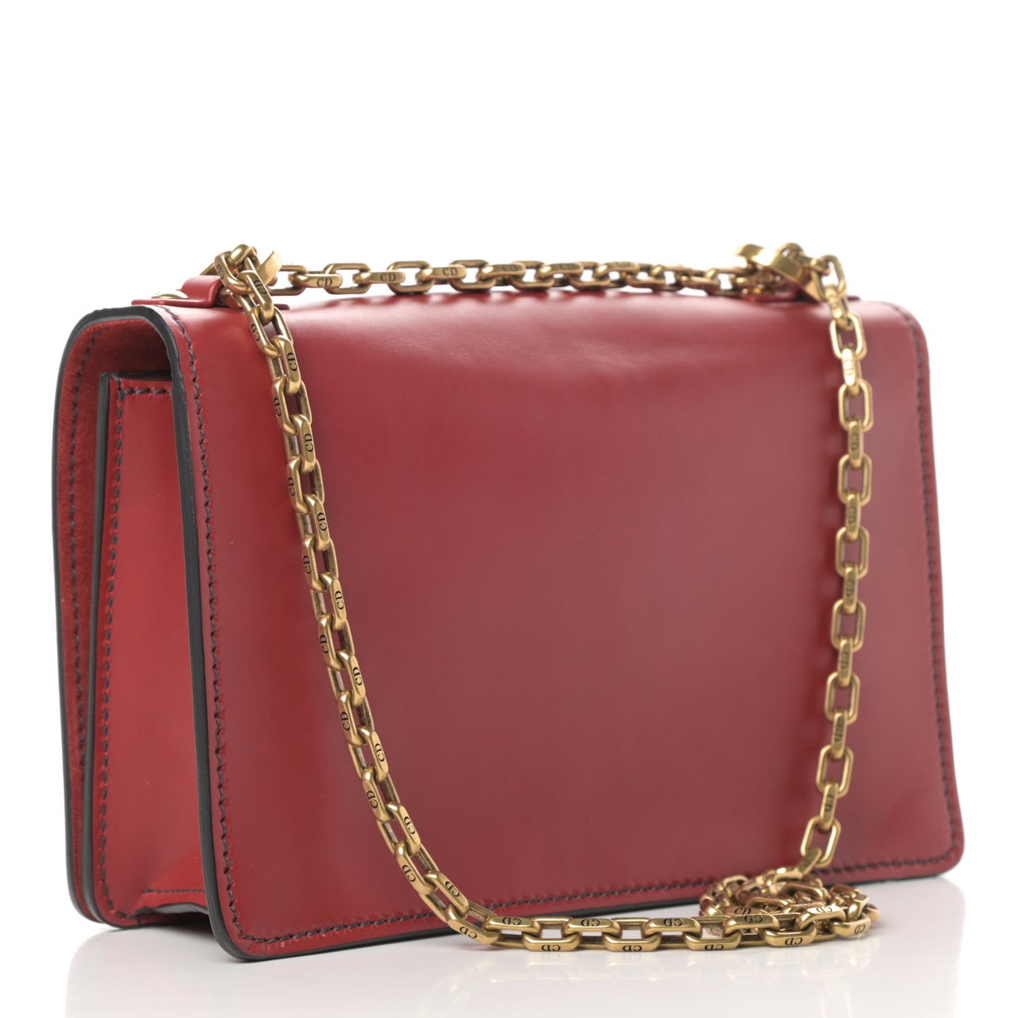 Calfskin J'Adior Chain Flap Bag Red