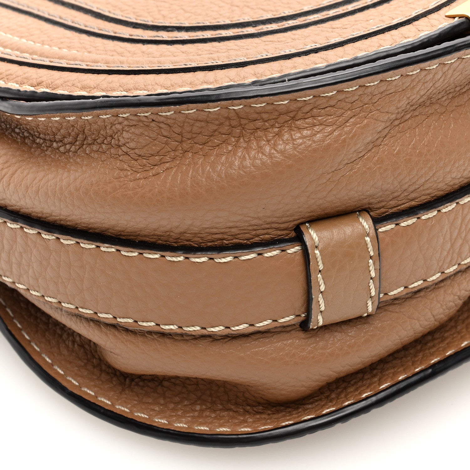 Chloe Calfskin Mini Marcie Round Crossbody Bag Nut 8 of 9
