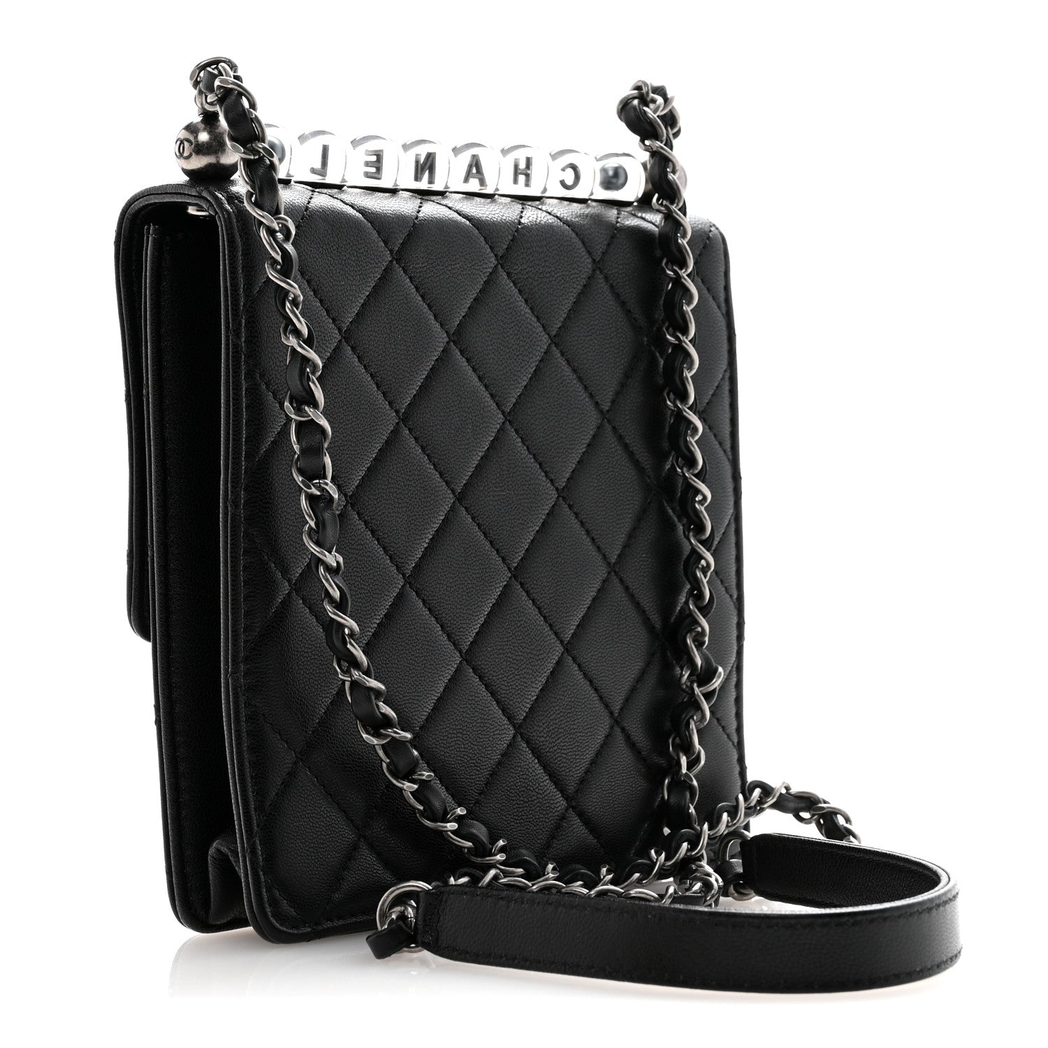Chanel Lambskin Quilted Chic Pearls Flap Black 3 of 13