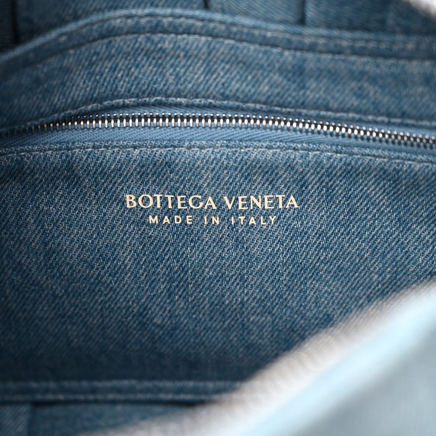 Denim Maxi Intrecciato Brick Cassette Bag Indigo