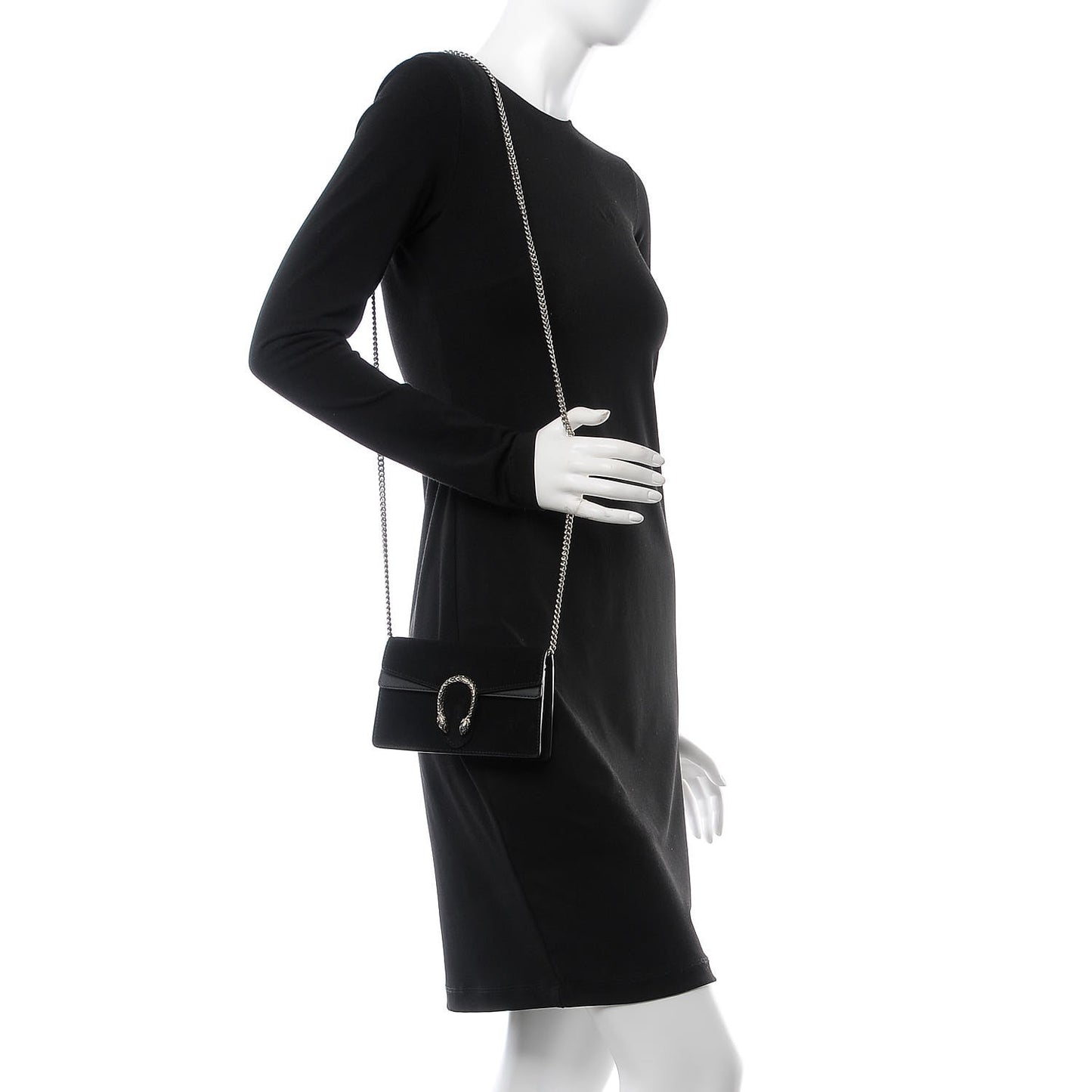 Suede Super Mini Dionysus Shoulder Bag Black