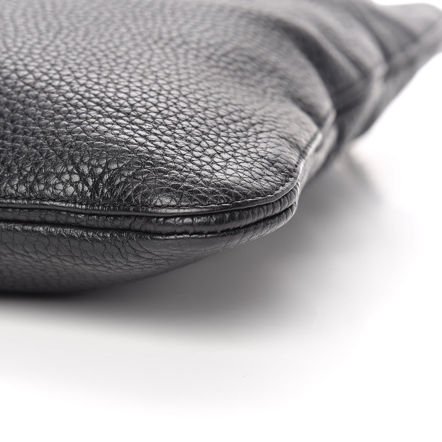 Pebbled Calfskin Large HDG Flat Tote Black