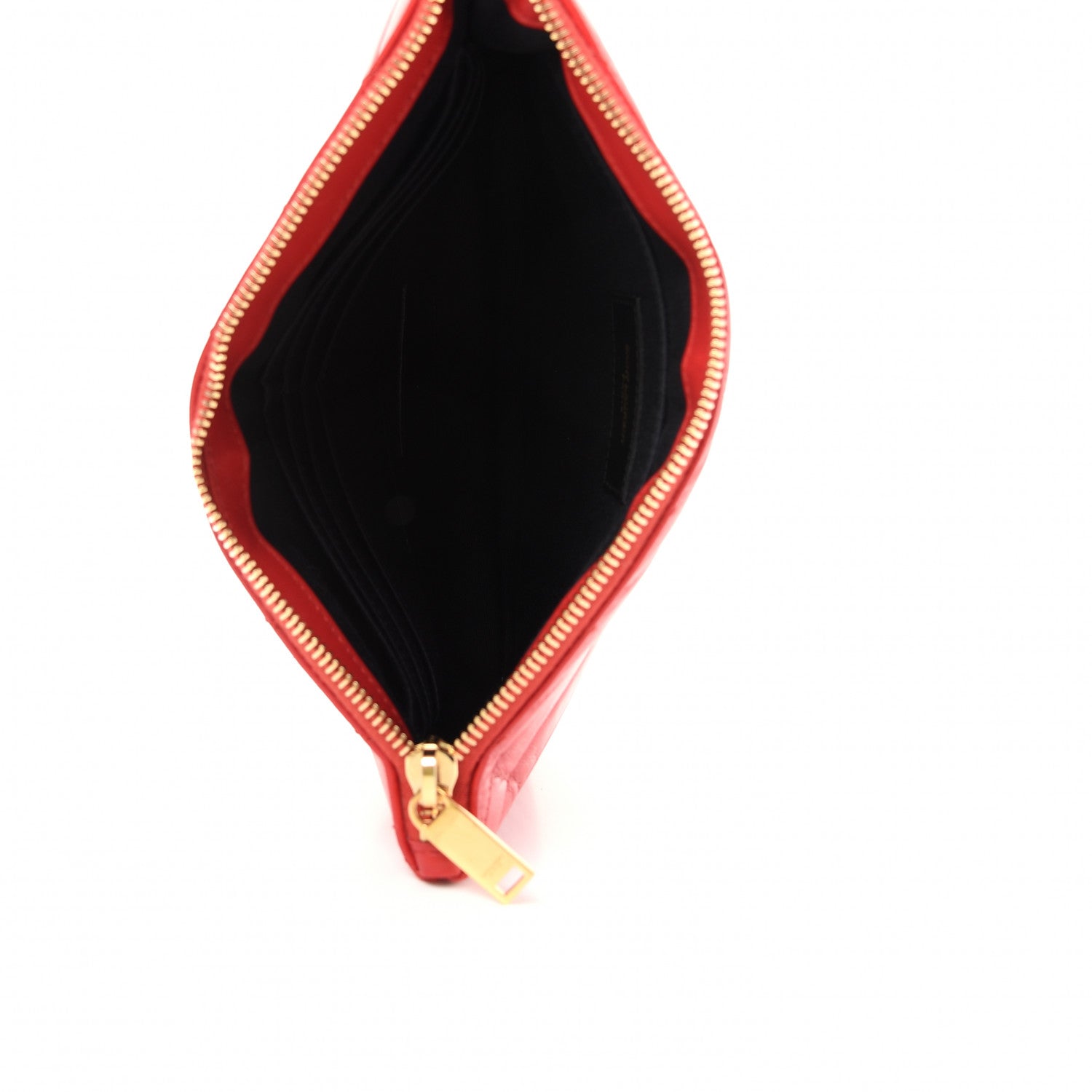 Saint Laurent Calfskin Matelasse Chevron Monogram A5 Wristlet Bandana Red 5 of 8