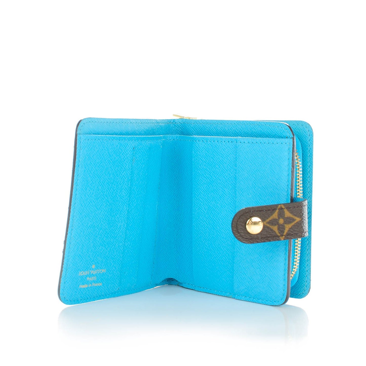 Monogram Groom Compact Zip Wallet Blue