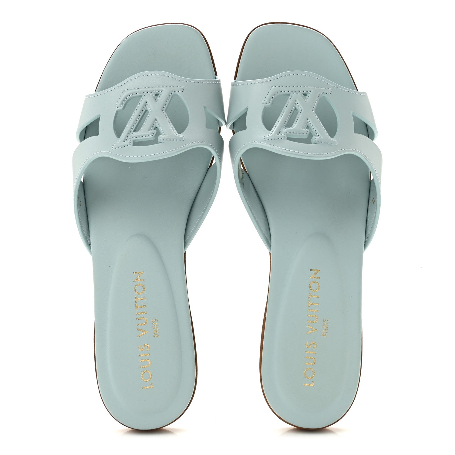 Louis Vuitton Calfskin LV Isola Flat Sandals 39 Blue 2 of 9