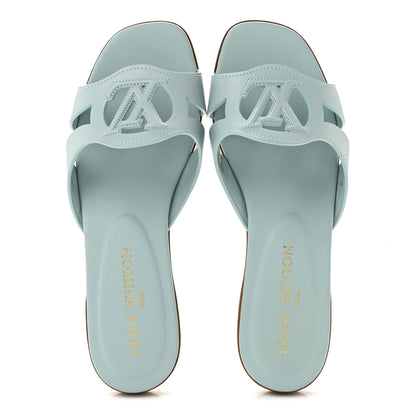 Louis Vuitton Calfskin LV Isola Flat Sandals 39 Blue 2 of 9