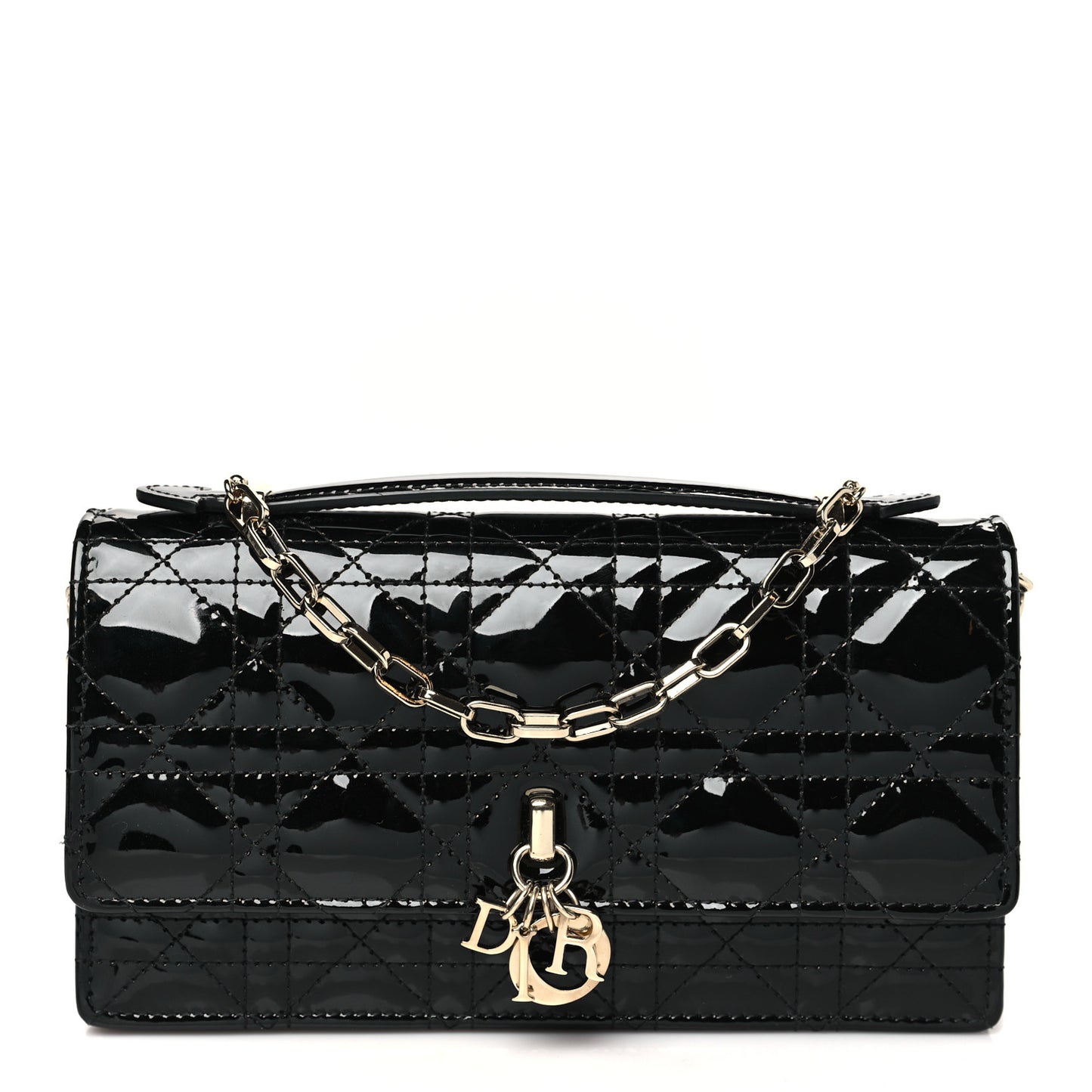 Patent Cannage Mini My Dior Bag Black