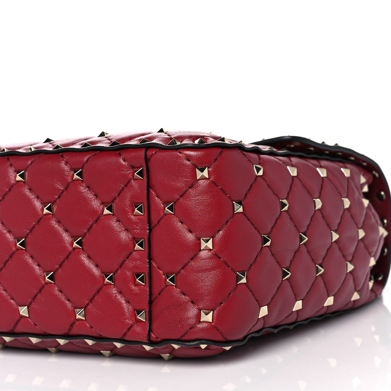 Valentino Garavani Nappa Large Rockstud Spike Shoulder Bag Rubino 8 of 9