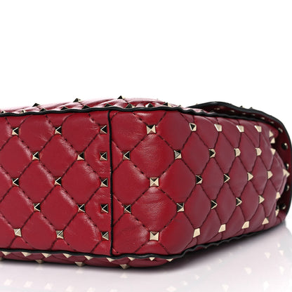 Valentino Garavani Nappa Large Rockstud Spike Shoulder Bag Rubino 8 of 9