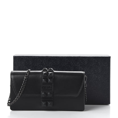 Prada City Calfskin Studded Mini Elektra Crossbody Bag Black 10 of 10
