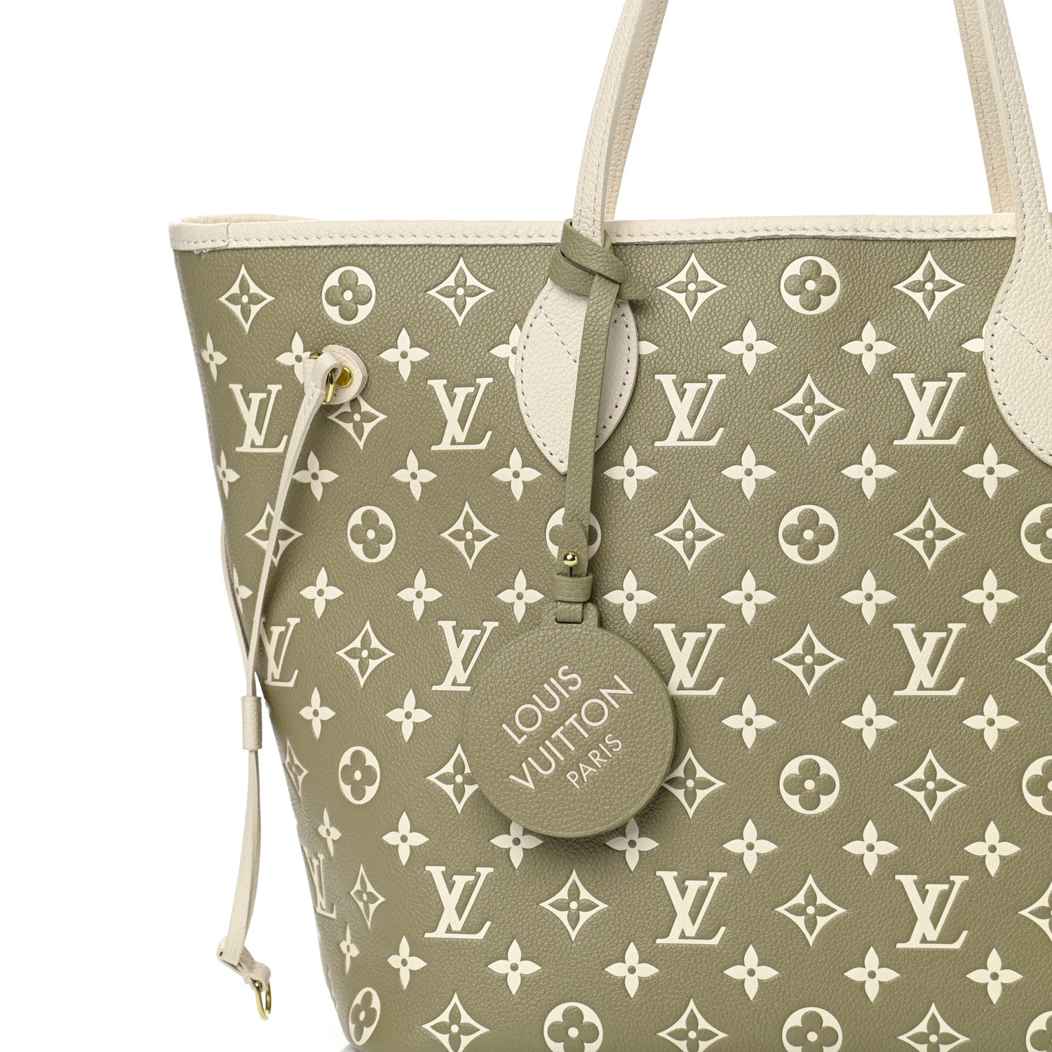 Louis Vuitton Empreinte Monogram Spring In The City Neverfull MM Kaki Beige Cream 7 of 9