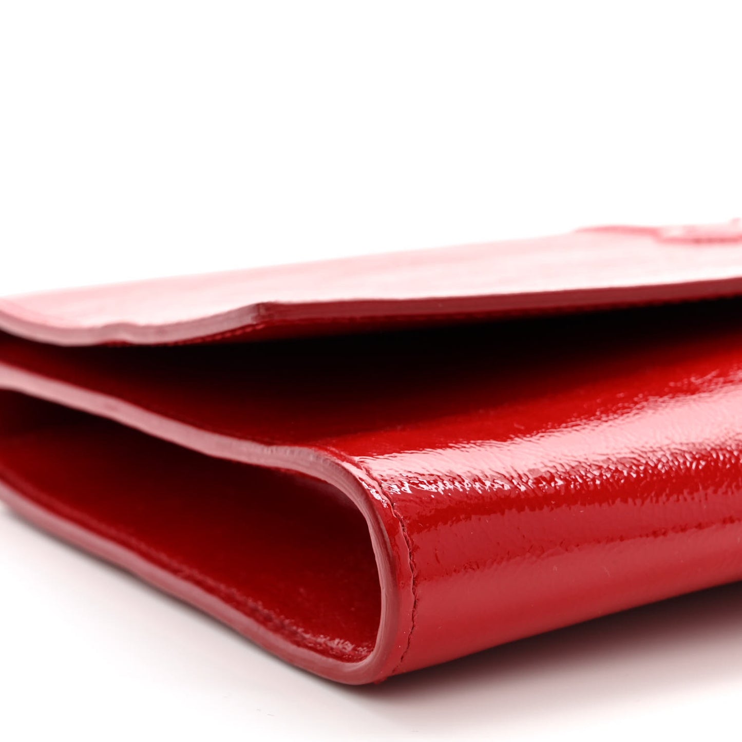 Textured Patent Monogram Large Belle De Jour Clutch Red