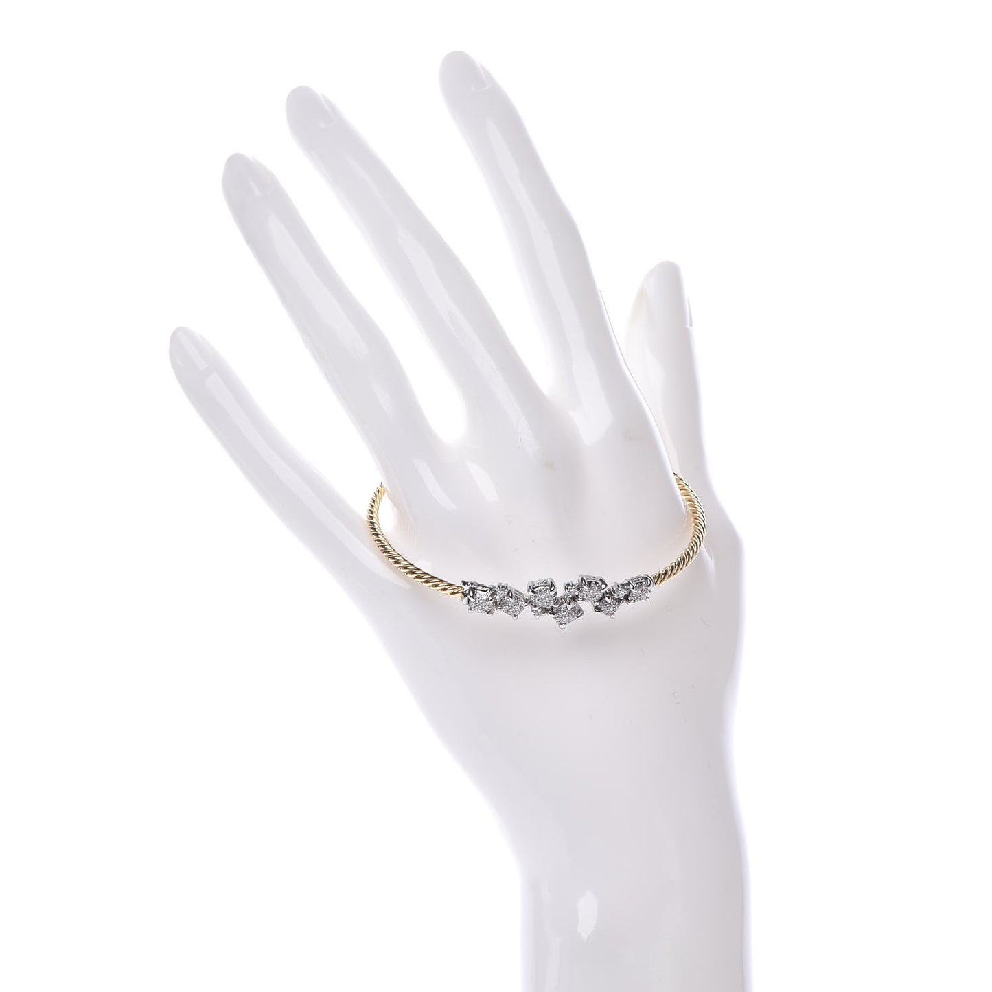 18K Yellow White Gold Diamond Precious Chatelaine Bracelet