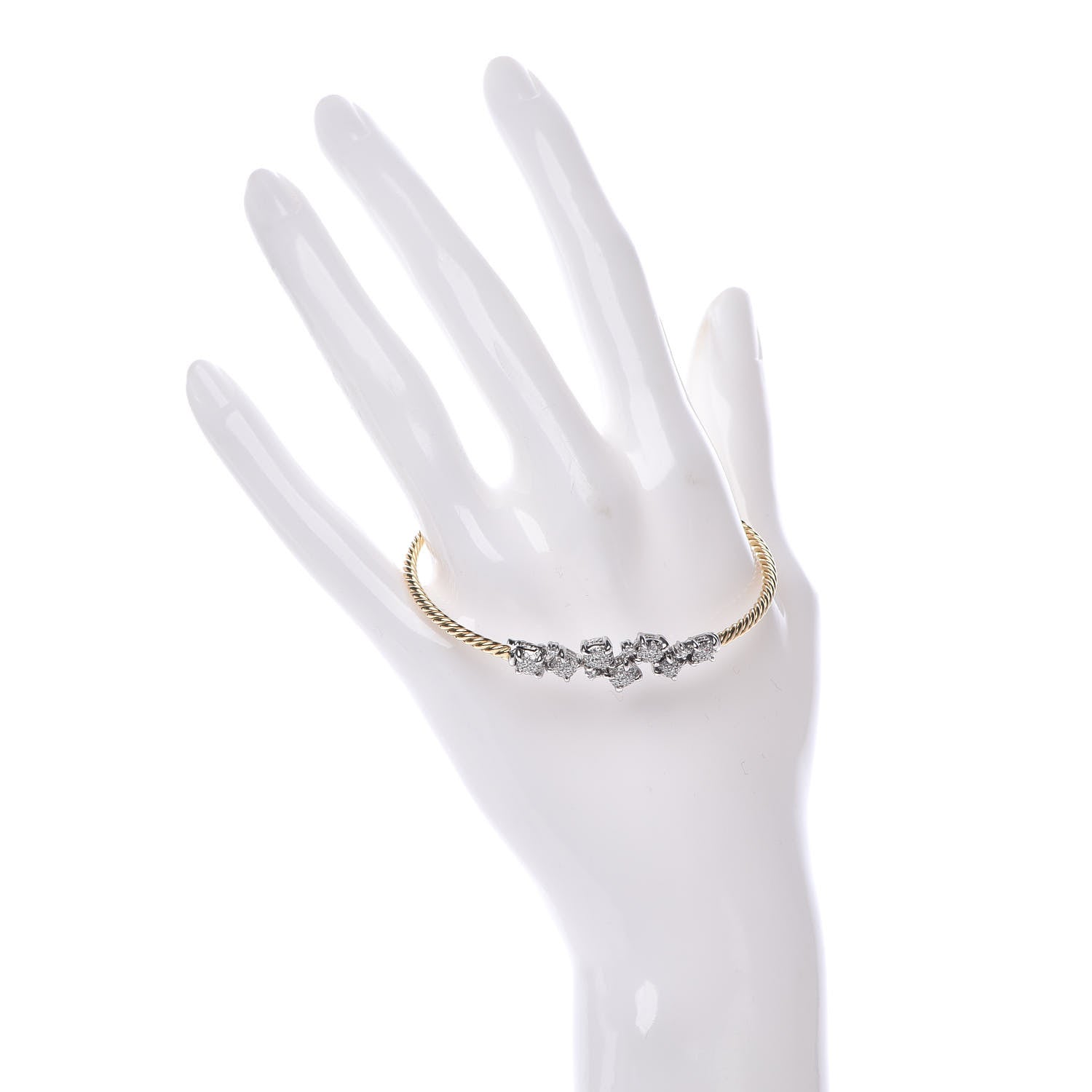 David Yurman 18K Yellow White Gold Diamond Precious Chatelaine Bracelet 2 of 4