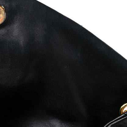 Saint Laurent Lambskin Quilted Medium Loulou Puffer Monogram Chain Satchel Black 13 of 19