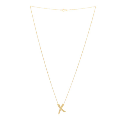 Tiffany 18K Yellow Gold Paloma Picasso Graffiti X Pendant Necklace 3 of 6