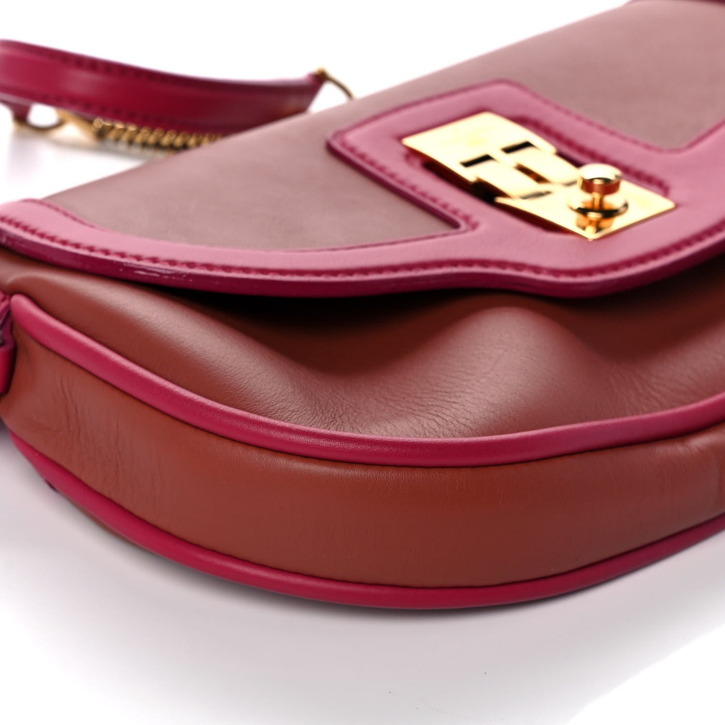 Cuir Art Déco Baguette Terre Framboise