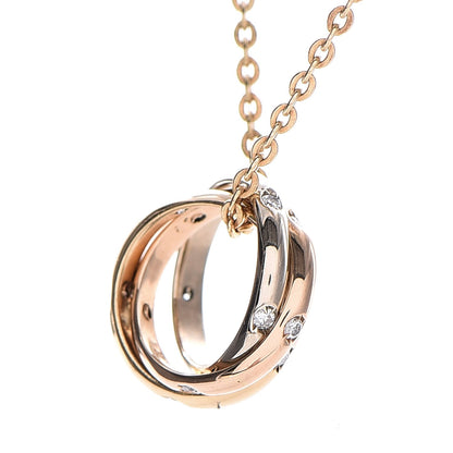 Cartier 18K Pink Yellow White Gold 15 Diamond Trinity Pendant Necklace 5 of 7