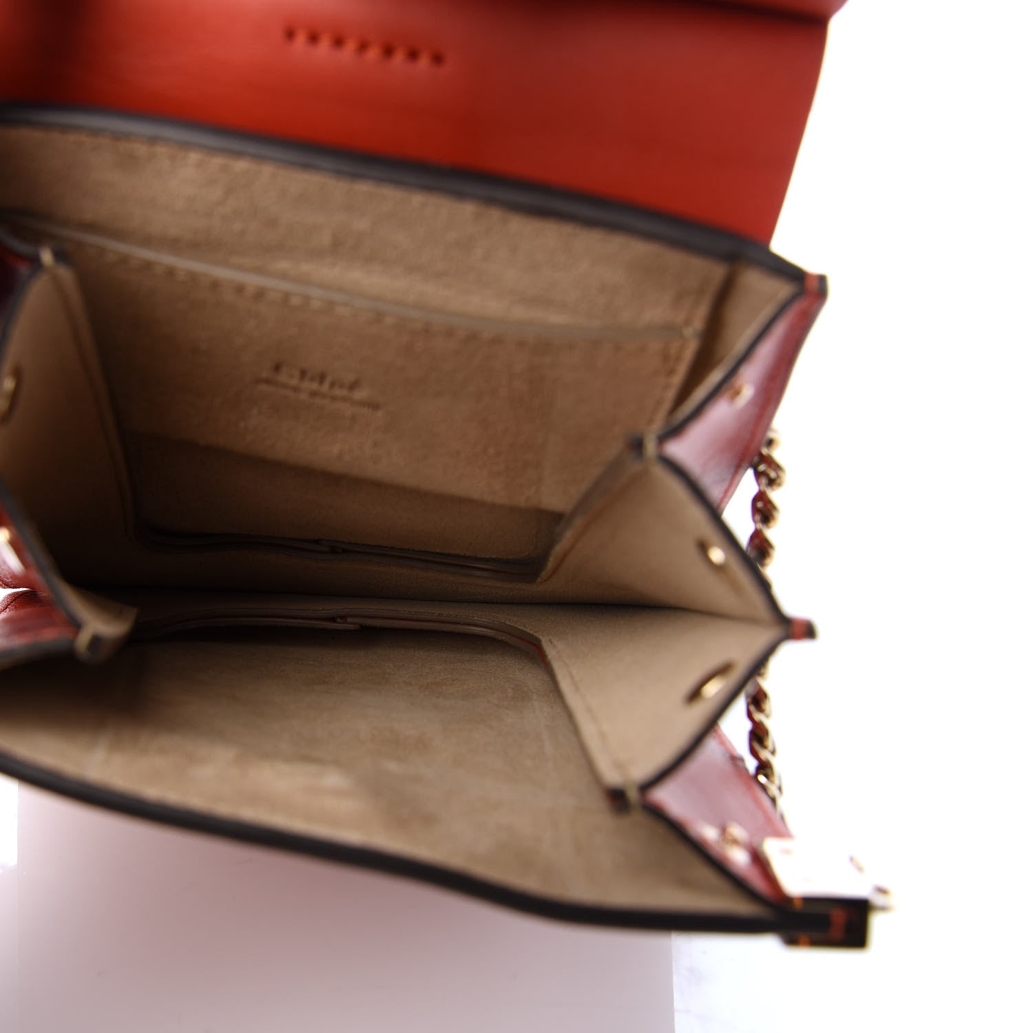 Chloe Suede Calfskin Mini Faye Bracelet Bag Earthy Red 5 of 10