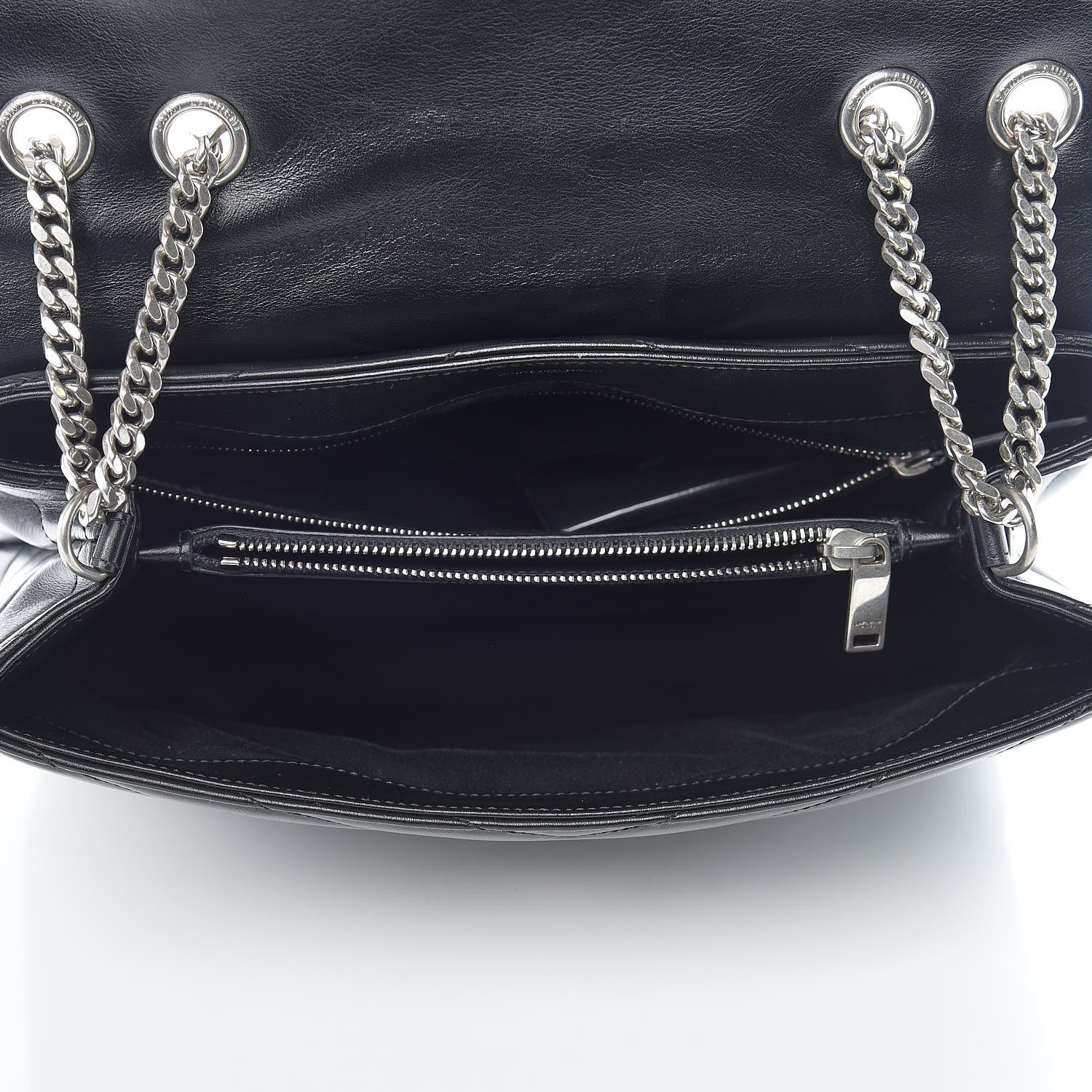 Saint Laurent Calfskin Y Quilted Monogram Medium Loulou Chain Satchel Black 7 of 9