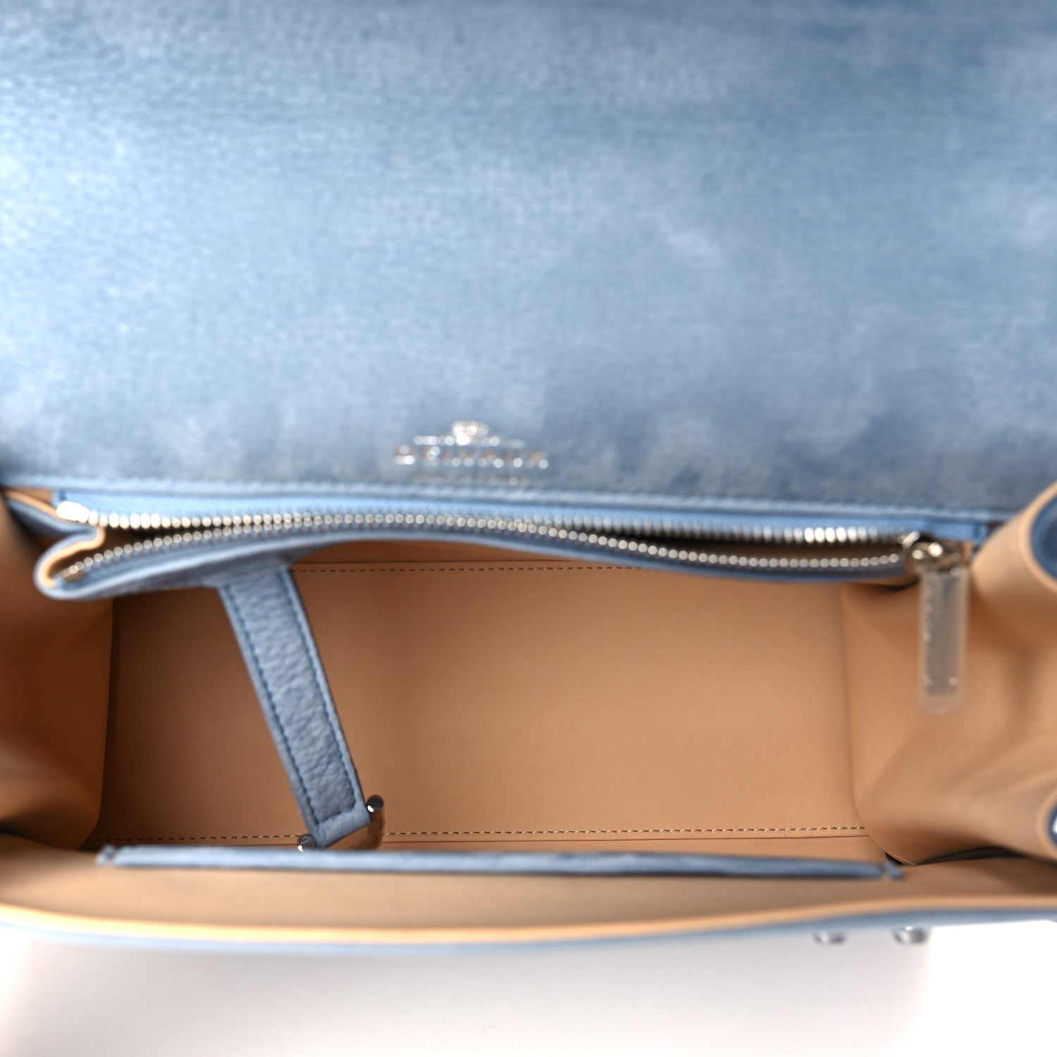 Delvaux Nubuck Santiag MM Tempete Satchel Denim 5 of 8