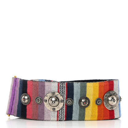 Christian Dior Canvas Embroidered Studded Rainbow Shoulder Strap 3 of 8