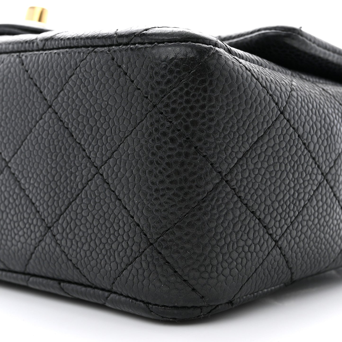 Caviar Quilted Mini Rectangular Flap Black