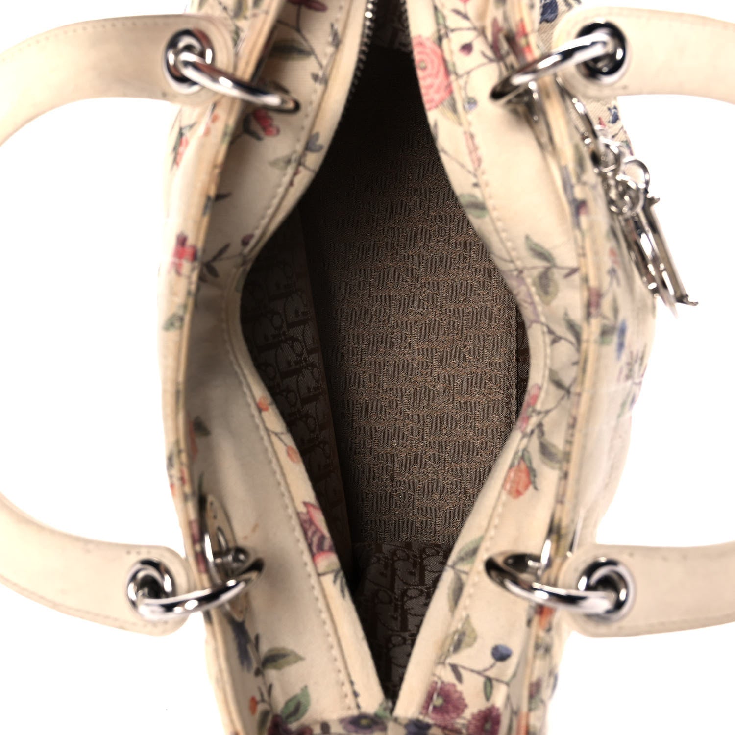 Christian Dior Canvas Nagoya Floral Medium Lady Dior White Multicolor 4 of 11