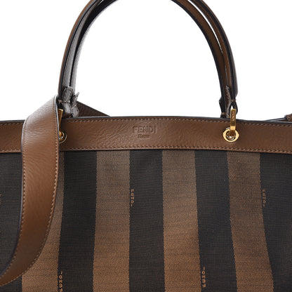 Fendi Pequin Vitello Shoulder Tote Tobacco Foresta 9 of 11