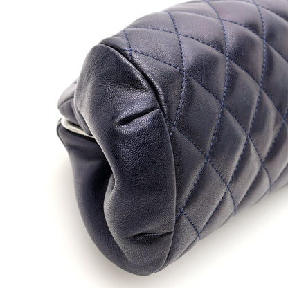 Chanel Metallic Lambskin Quilted Timeless Clutch  Blue 9 of 10