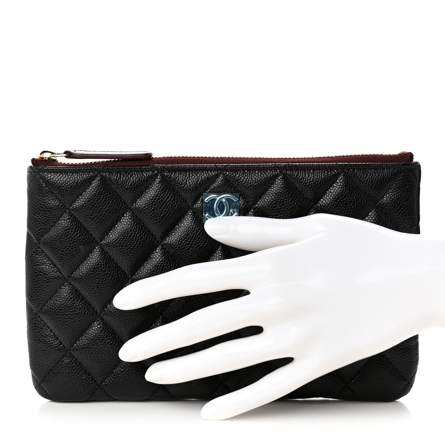 Chanel Caviar Quilted Cosmetic Case Black 2 of 7